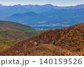 紅葉の赤城山・駒ヶ岳から見る谷川岳 140159526