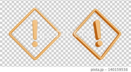 A 3D icon of a yellow diamond-shaped exclamation mark. A UI element representing a warning, alert, or system error. A 3D icon of a yellow diamond-shaped exclamation mark. A UI element representing a warning, alert, or system error. 140159538