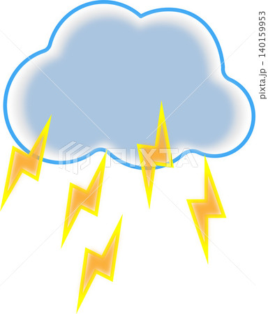 雷の天気マーク 雲と稲妻のシンプルな天気アイコン 雷の天気マーク 雲と稲妻のシンプルな天気アイコン 140159953