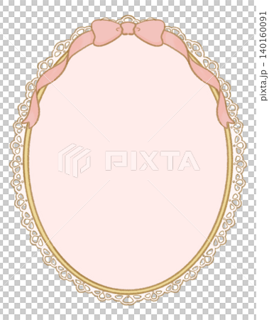 A cute, classic frame with pink ribbon and lace material, and a gold circular frame. A cute, classic frame with pink ribbon and lace material, and a gold circular frame. 140160091