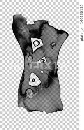 【背景透過】体の中に丸や模様を描いたトルソの水墨画 【背景透過】体の中に丸や模様を描いたトルソの水墨画 140160159