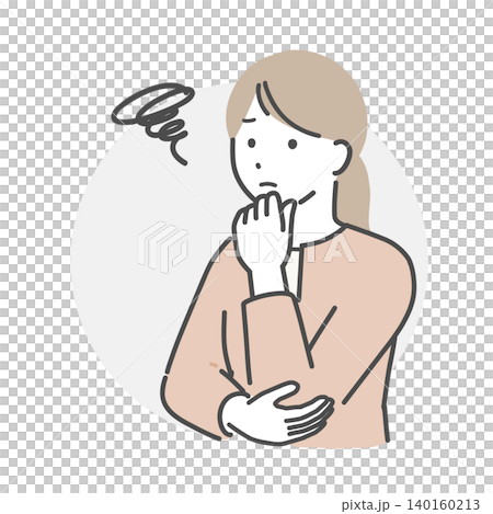 悩んでいる女性のイラスト 悩んでいる女性のイラスト 140160213