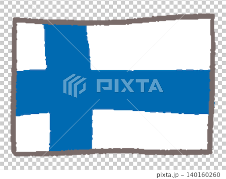 手描きのフィンランド国旗 手描きのフィンランド国旗 140160260