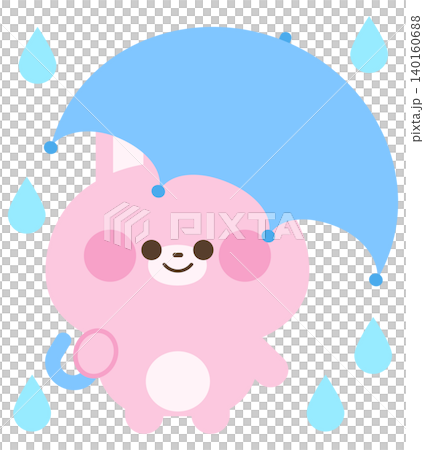 A rabbit holding an umbrella on a rainy day A rabbit holding an umbrella on a rainy day 140160688