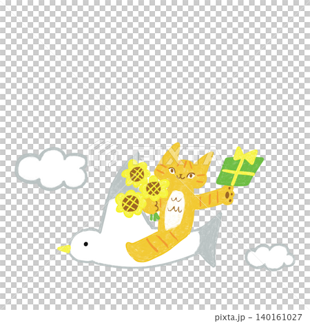 一隻虎斑貓叼著夏日禮物(3)-夏日禮物,O-chugen 插圖素材 一隻虎斑貓叼著夏日禮物(3)-夏日禮物,O-chugen 插圖素材 140161027