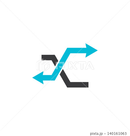 Crossed blue orange zigzag arrows Crossed blue orange zigzag arrows 140161063