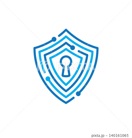 Digital shield logo icon 140161065