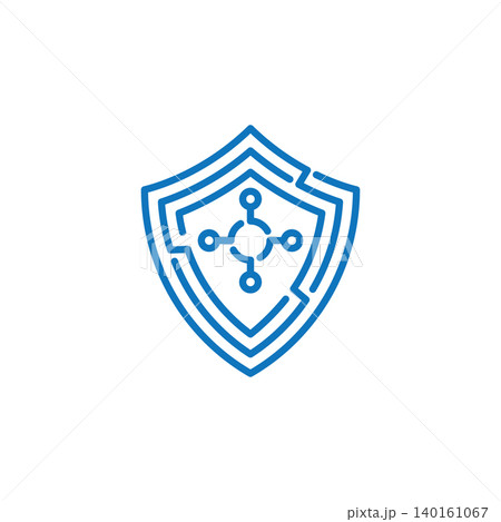 Digital shield logo icon Digital shield logo icon 140161067