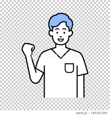 A nurse man doing a guts pose A nurse man doing a guts pose 140161364