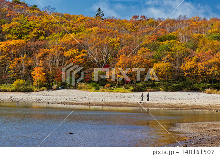 紅葉の赤城山・小沼の風景 140161507
