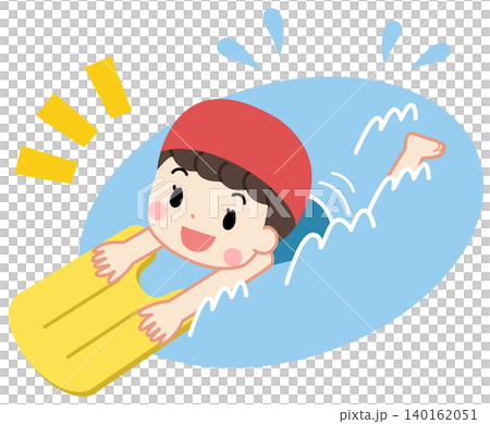 一幅兒童在泳池游泳的插圖 一幅兒童在泳池游泳的插圖 140162051