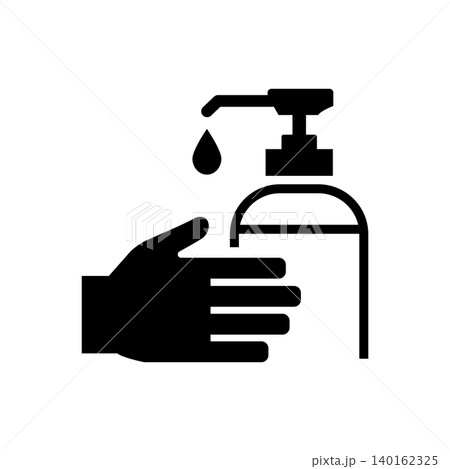Hands dispensing disinfectant gel from an alcohol pump bottle. Hands dispensing disinfectant gel from an alcohol pump bottle. 140162325
