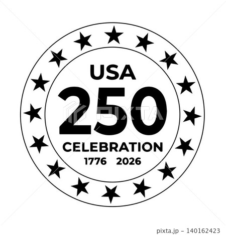 USA 250 Anniversary Circular Stamp Vector for United States 140162423