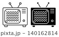 Linear icon. Old broken tube TV with white noise and static on the screen. Simple black and white vector isolated on white background 140162814