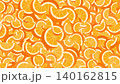 Slices of oranges and tangerines piled into one delicious juicy pile. 3D vector background 140162815
