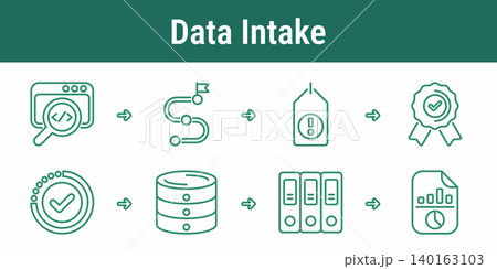 ESG Data Intake Workflow Icons ESG Data Intake Workflow Icons 140163103