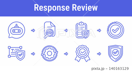 AI Response Review Workflow Icons AI Response Review Workflow Icons 140163129