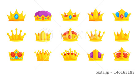 Cartoon Golden Royal Crown Collection Cartoon Golden Royal Crown Collection 140163185