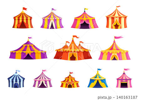 Colorful Circus Tent Carnival Collection Colorful Circus Tent Carnival Collection 140163187
