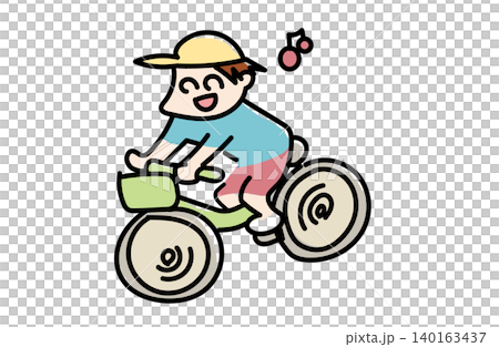 Illustration of an elementary school student riding a bicycle | Image of school commute, children, and energetic Illustration of an elementary school student riding a bicycle | Image of school commute, children, and energetic 140163437