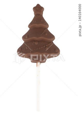 chocolate christmas tree isolated on white background chocolate christmas tree isolated on white background 140164000