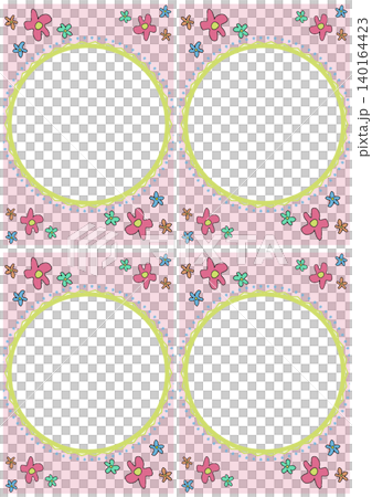 A4 size, 4-part, pink floral frame A4 size, 4-part, pink floral frame 140164423