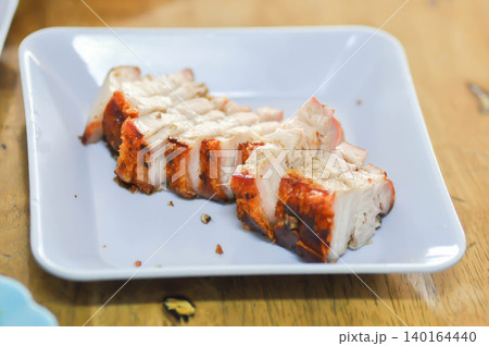 grilled pork , pork steak or sliced pork or belly of pork grilled pork , pork steak or sliced pork or belly of pork 140164440