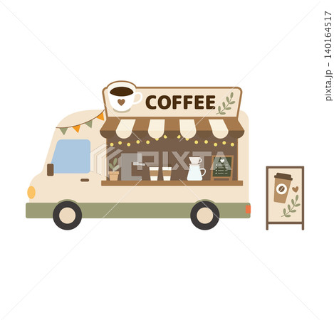 おしゃれなコーヒーフードトラック おしゃれなコーヒーフードトラック 140164517