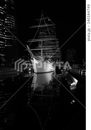日本丸メモリアルパーク保留展示帆船日本丸モノクロ3 140164749