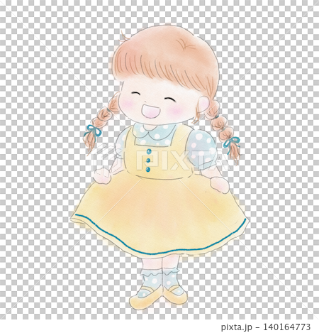 女孩開心地展現自己的衣服。 女孩開心地展現自己的衣服。 140164773