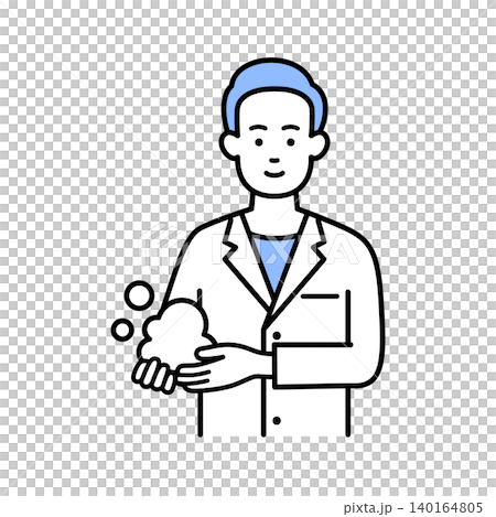 A male doctor washing his hands A male doctor washing his hands 140164805
