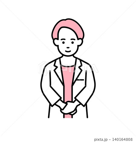 お辞儀をする女性医師 お辞儀をする女性医師 140164808