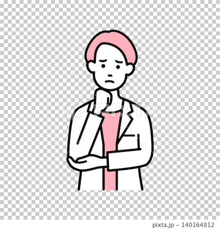 悩む女性医師 140164812