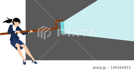 ビジネスウーマンがペンキをぬるイラスト ビジネスウーマンがペンキをぬるイラスト 140164953