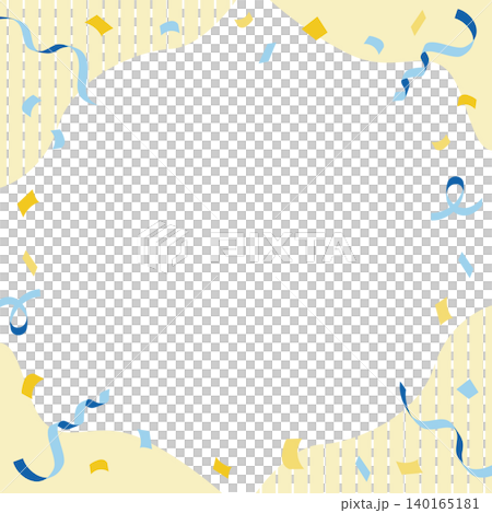 Summer campaign sale background: Pop-up swirling blue ribbon and yellow confetti decorative frame, square size. Summer campaign sale background: Pop-up swirling blue ribbon and yellow confetti decorative frame, square size. 140165181