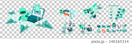 An illustration of a business person using AI marketing automation and CRM to streamline operations. An illustration of a business person using AI marketing automation and CRM to streamline operations. 140165314