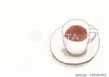 コーヒーの手描き水彩イラスト コーヒーの手描き水彩イラスト 140165403