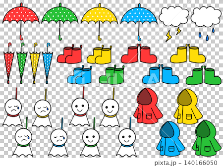 A set of pop art illustrations for rainy days A set of pop art illustrations for rainy days 140166050