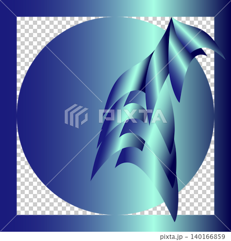 Abstract geometric vector design of blue circles and gradient ribbons | Blue gradient and transparent background Abstract geometric vector design of blue circles and gradient ribbons | Blue gradient and transparent background 140166859
