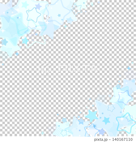 Light blue pastel pop star transparent frame 1_square Light blue pastel pop star transparent frame 1_square 140167110