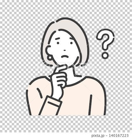 Thinking young lady Thinking young lady 140167223