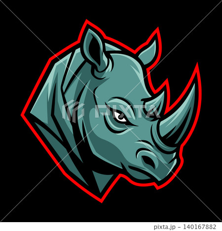 Rhino Head Illustration Character Vector Logo Template 140167882