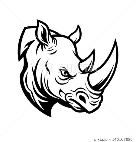 Rhino Head Illustration Character Vector Logo Template Rhino Head Illustration Character Vector Logo Template 140167886