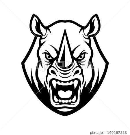 Rhino Head Illustration Character Vector Logo Template 140167888