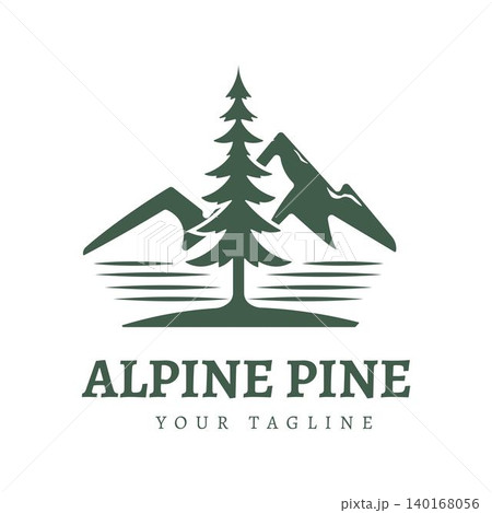 Alpine Pine Mountain Nature Logo Vector Design Alpine Pine Mountain Nature Logo Vector Design 140168056