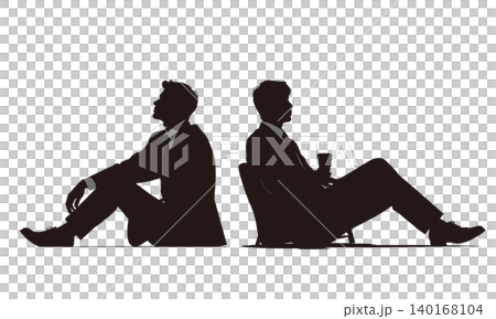 Silhouette: [Office worker on break] 140168104