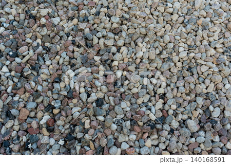 Construction gravel pattern, crushed grey stone textured background 140168591