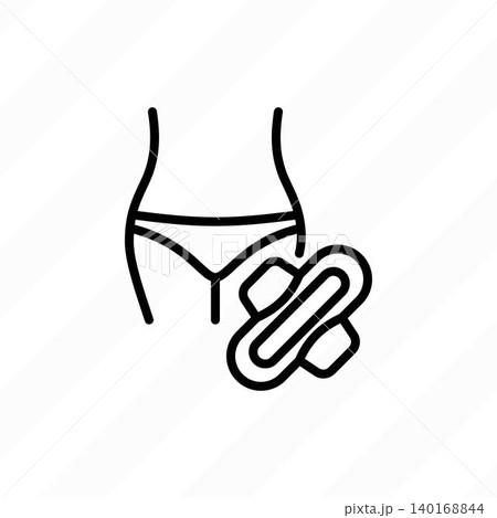 Menstruation thin line icon. Female health protection vector illustration. Gynecology and women wellness concept. 140168844