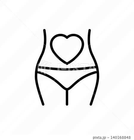 Save baby thin line icon. Pregnancy. Woman stomach with heart. Vector illustration. Save baby thin line icon. Pregnancy. Woman stomach with heart. Vector illustration. 140168848