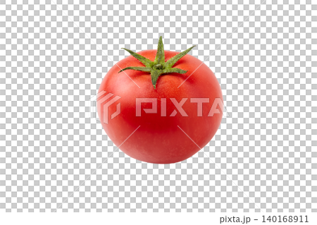 A stock photo of a single tomato cut out from a transparent background. 140168911
